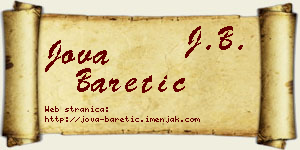 Jova Baretić vizit kartica